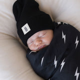 Midnight Lightning Bolt Muslin Swaddle