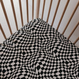 Black & White Wavy Checkerboard Muslin Crib Sheet