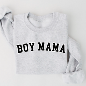 Boy Mama Varsity Outline Pullover