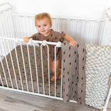 Brown Lightning Bolt Muslin Crib Sheet