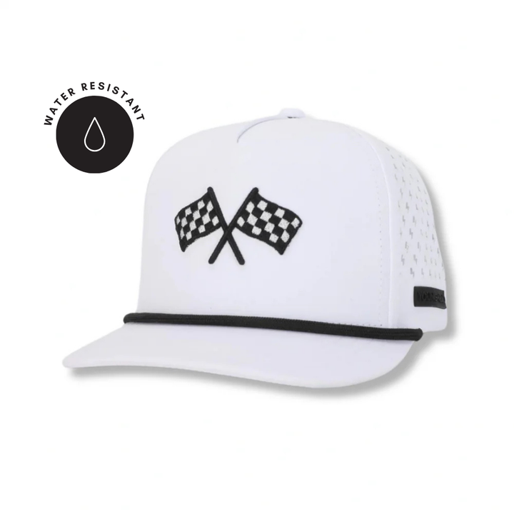 White Finish Line Snapback