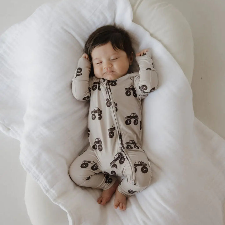 Monster Truck Bamboo Zip Pajamas