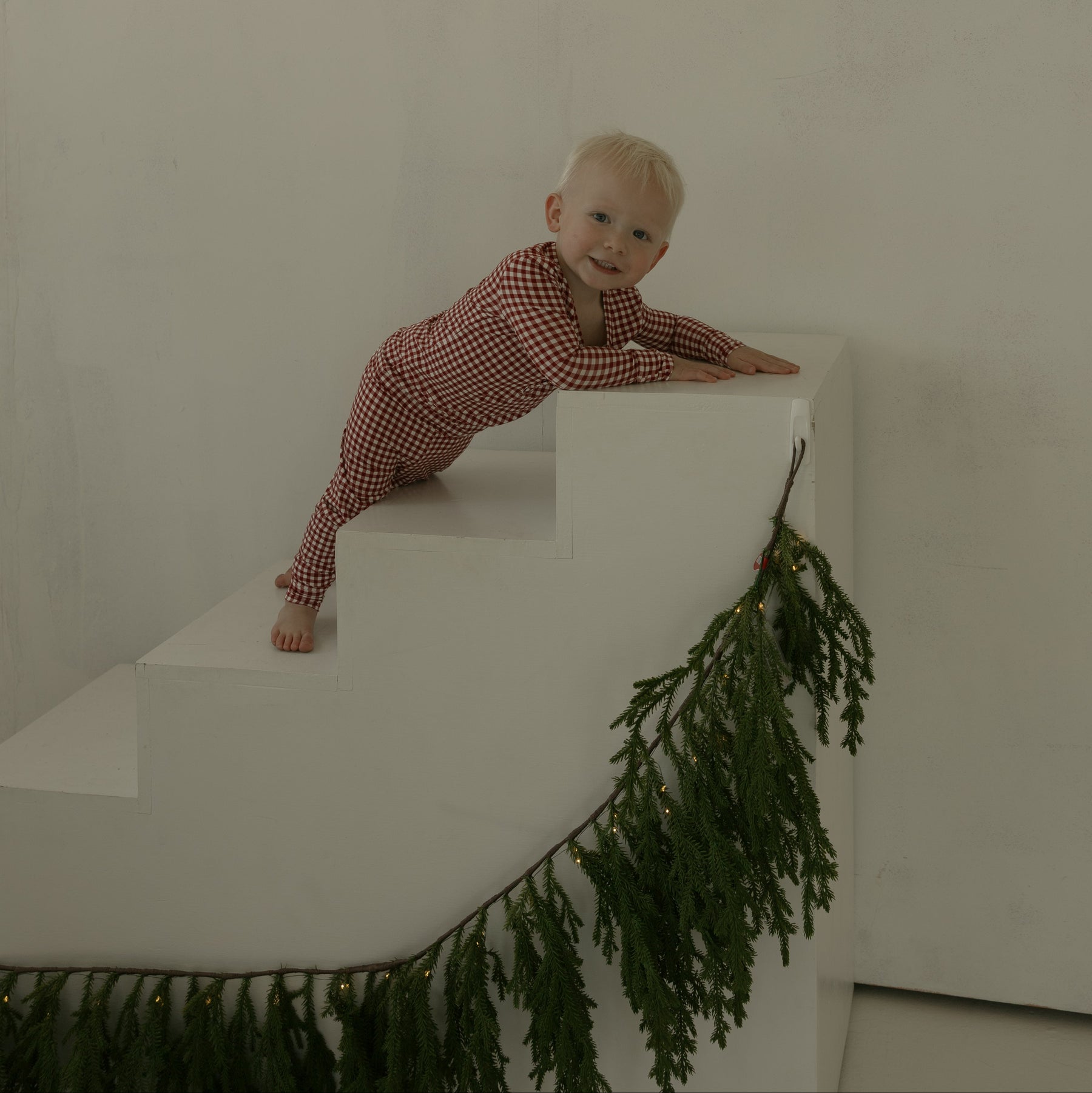 Red Gingham Bamboo Two Piece Pajamas