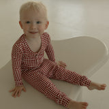 Red Gingham Bamboo Two Piece Pajamas