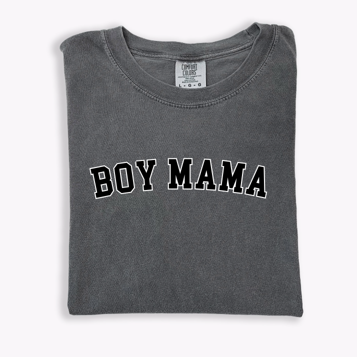 Boy Mama Bold Outline Varsity Tee
